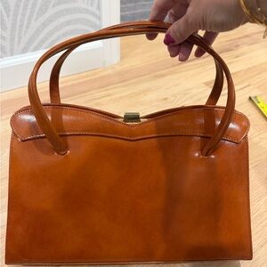 Vintage Ackery London Elegant Tan Leather Handbag circa 1960